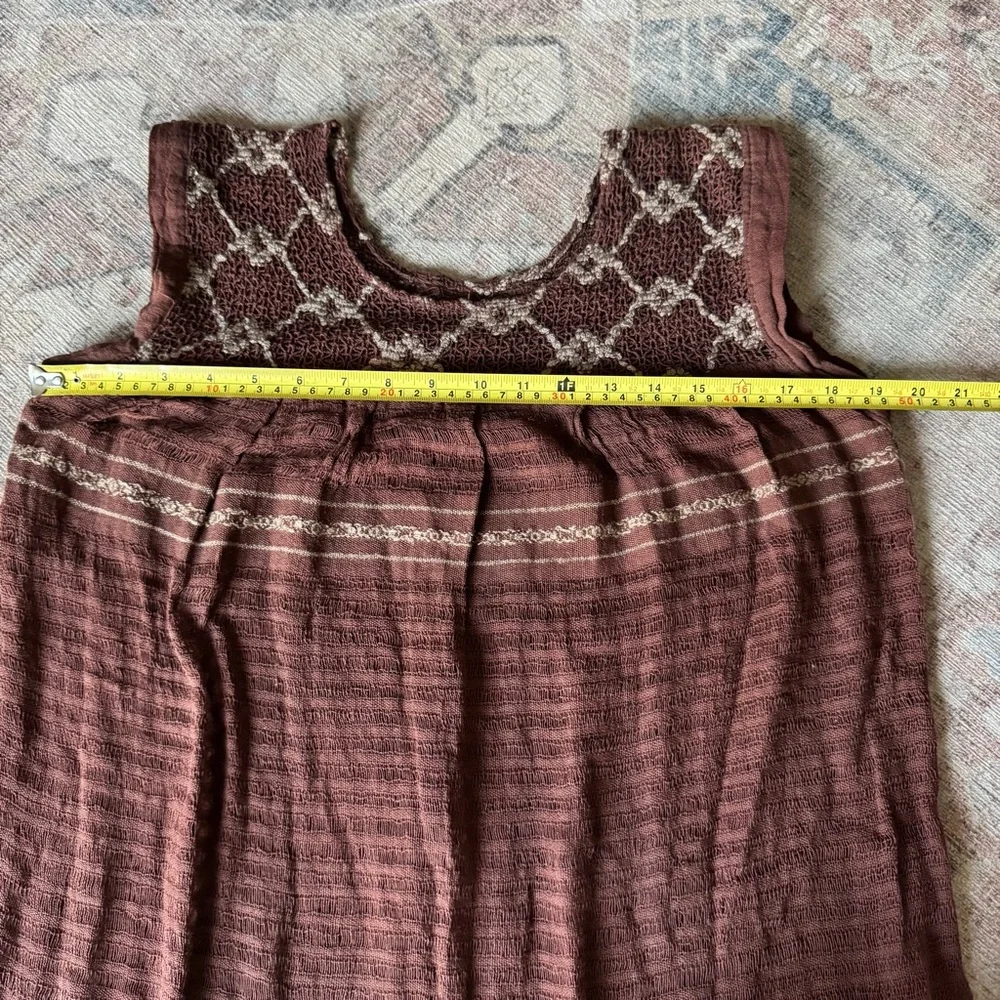 Embroidered Knit Top M/L Geometric Cottagecore Boho Fairycore Neutral Vintage - Picture 9 of 13